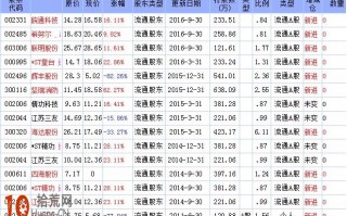 2016年四季度牛散王梅香持股名单一览