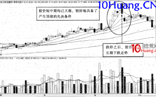 强势股操作技巧深度教程19：强势股的顶部特征（1）高位阴线大跌（图解）