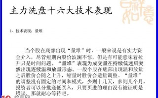 图解主力资金洗盘十六大技术形态梳理